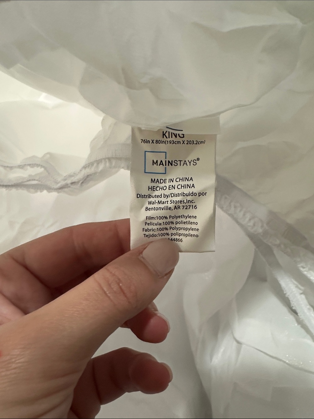 Mainstays White King waterproof Protector Cover - new in bag